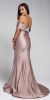 Off Shoulder Fitted Prom Gown back in Rose